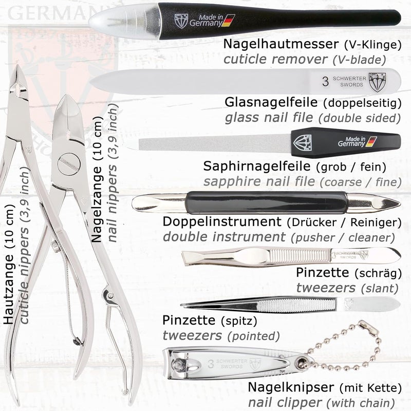 3 Swords Germany 11-Piece Manicure Pedicure Grooming Kit - Image 3